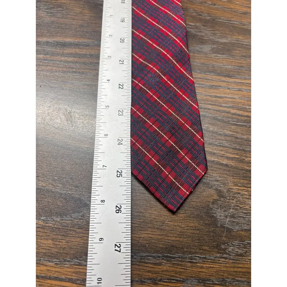 Vintage Cavalier of Louisville Neck Tie Multi Plaid All Silk Skinny Cavalure 50s